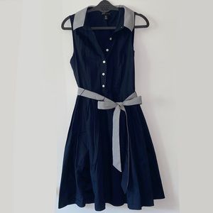 JNY Jones New York Sleeveless Collared Nautical Summer Dress